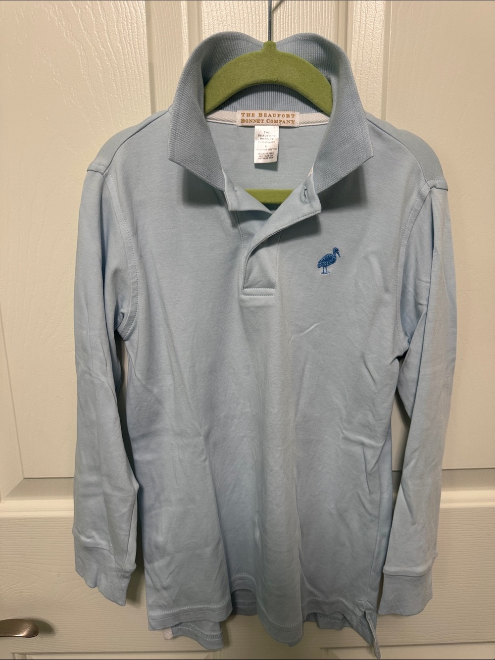 The Beaufort Bonnet Company Light Blue Long-Sleeve Polo with Embroidered Logo